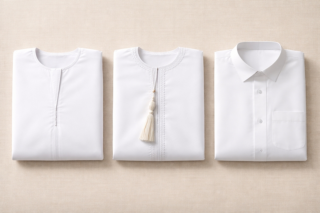 traditional arabian garments laid out